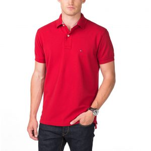 Tommy-Hilfiger-Men%u2019s-Classic-Fit-Polo-T-Shirt-Summer-Red